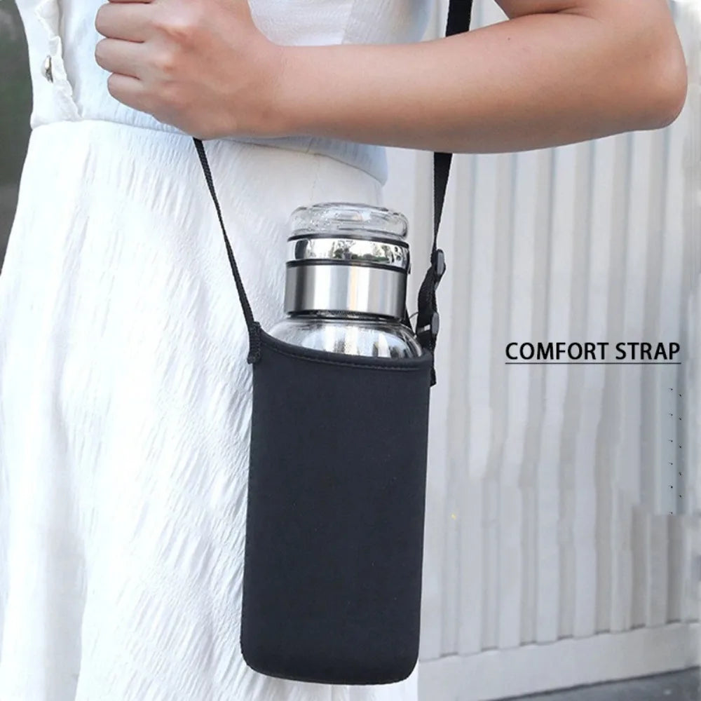 2L Large Capacity Glass Water Bottle Leakproof
