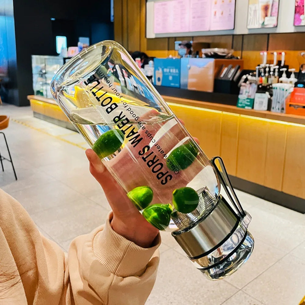 2L Large Capacity Glass Water Bottle Leakproof