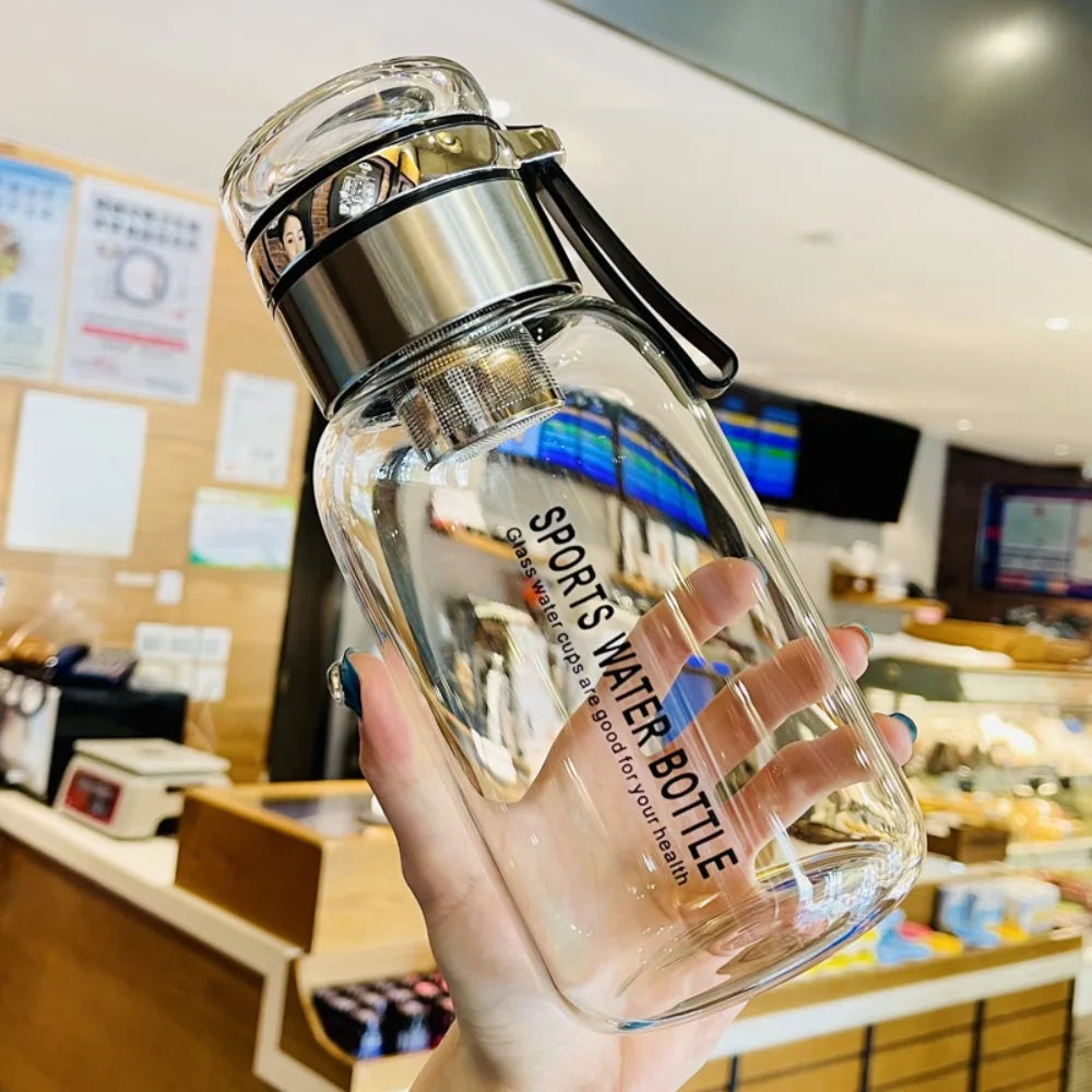 2L Large Capacity Glass Water Bottle Leakproof