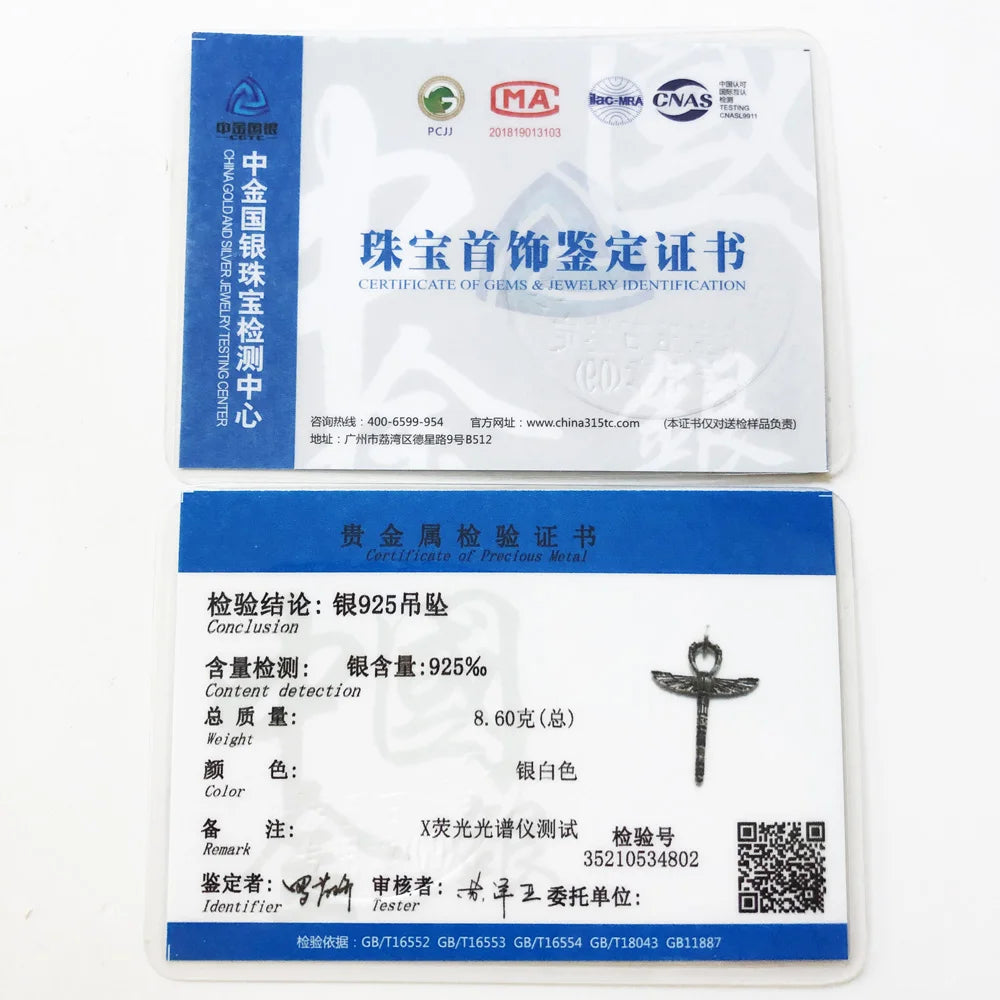 Eternal Essence Ankh & Scarab Silver Pendant