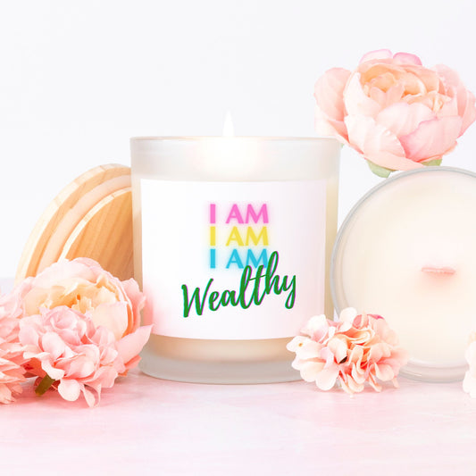 I AM WEALTHY StormLight Affirmation Candle