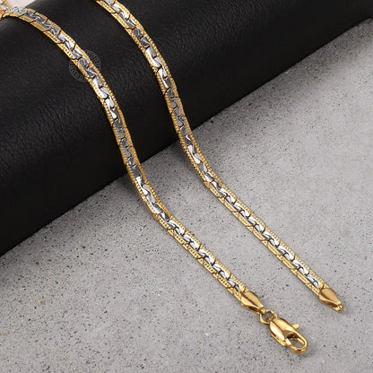 4mm Necklace Gold Silver Link Chain