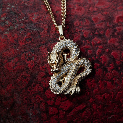 Gold Dragon Necklace Pendant