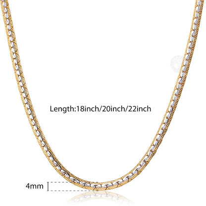 4mm Necklace Gold Silver Link Chain