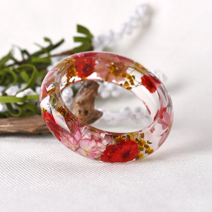 Dried Flower Resin Bracelet Bangle