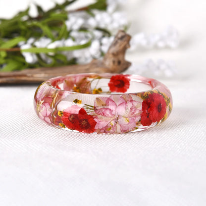 Dried Flower Resin Bracelet Bangle