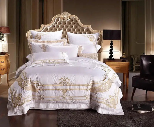 100% Egyptian Cotton White Luxury Bedding Set