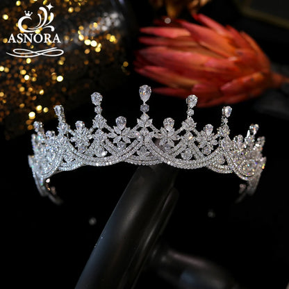 ASNORA Crystal Headband Crown Tiara Women's Luxury Wedding Hair Accessories Bride Bridesmaid Party Fashion Headdress A01212