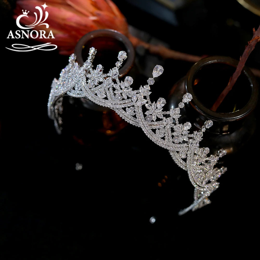 ASNORA Crystal Headband Crown Tiara Women's Luxury Wedding Hair Accessories Bride Bridesmaid Party Fashion Headdress A01212