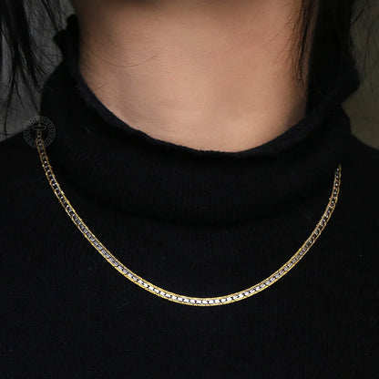 4mm Necklace Gold Silver Link Chain