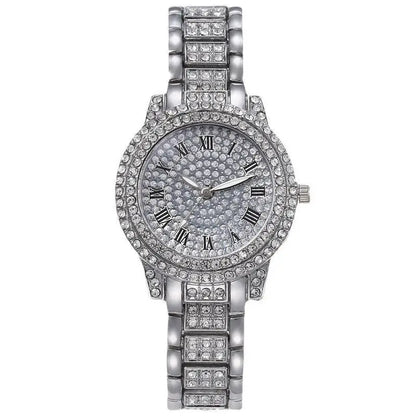 Top NEW Luxury Full Diamond Watch for Women Elegant Brand Quartz Steel Watches Ladies Zircon Crystal Fashion Wristwatch Clock