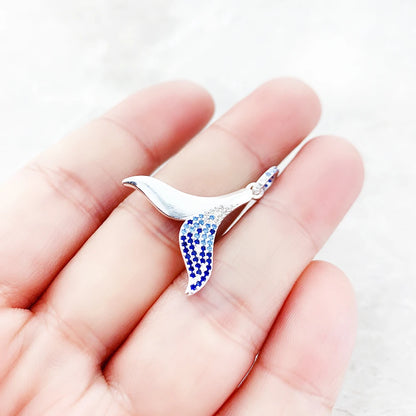 Blue Tail Fin Pendant 925 Sterling Silver