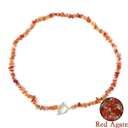 Healing Bohemian Gem Gravel Natural Semi-precious Stone Necklace Women's Fashion Necklace Jewelry Collares Para Mujer Female