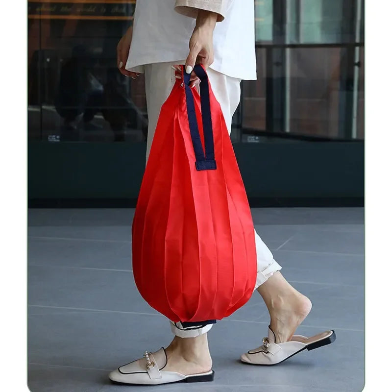 Reusable Shopping Bags Large Portable Eco-Friendly Foldable Shoulder Bag Handbag Pocket Totes Bag Folding Grocery Pouches