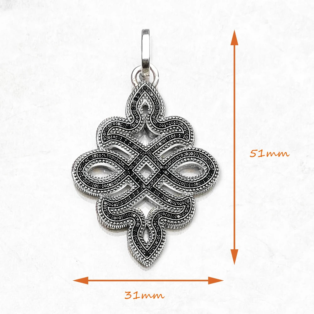 Pendant Black Love Knot,2019 Fashion Rebel Street Jewelry Europe Bijoux 925 Sterling Silver Accessories Gift For  Men Woman