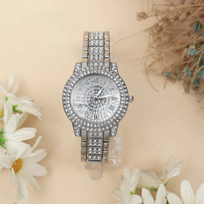 Top NEW Luxury Full Diamond Watch for Women Elegant Brand Quartz Steel Watches Ladies Zircon Crystal Fashion Wristwatch Clock