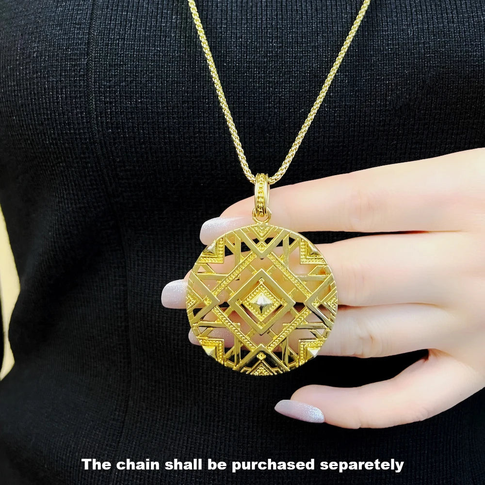 Gold Geometric Pendant 925 Sterling Silver