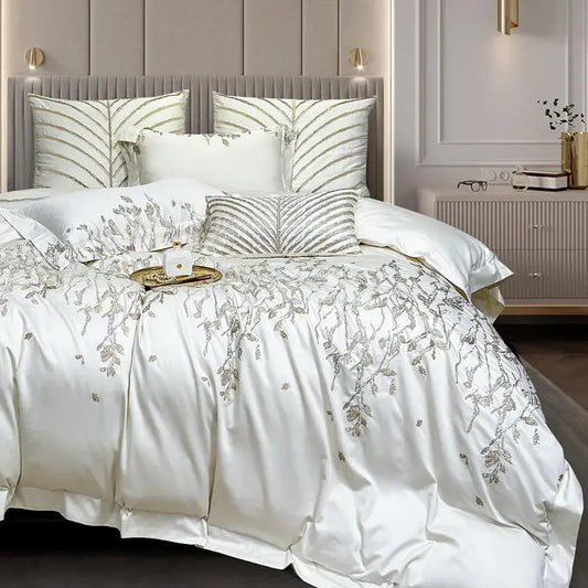 Luxury Lumina Egyptian Cotton Elegance Embroidered Luxury Bedding Set