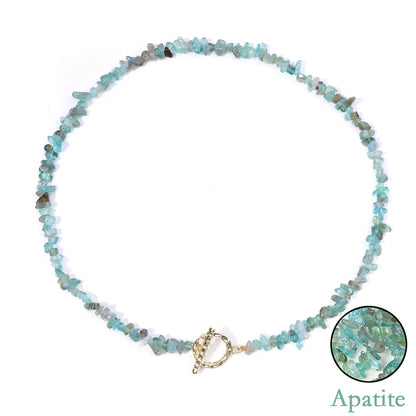 Healing Bohemian Gem Gravel Natural Semi-precious Stone Necklace Women's Fashion Necklace Jewelry Collares Para Mujer Female
