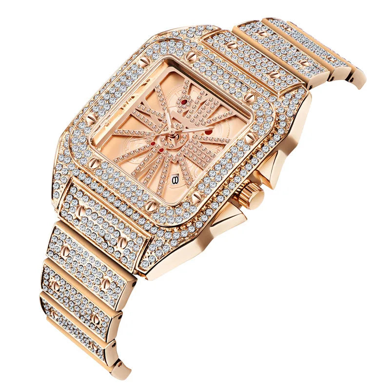 Diamond Quartz Watch Montres de Marque de Luxe