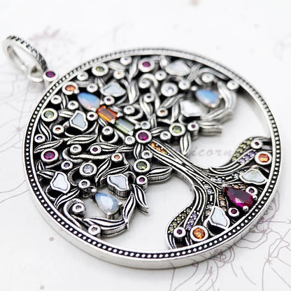 Pendant Romantic Colourful Tree,2022 Summer Brand New Nature Jewelry Europe Bijoux 925 Sterling Silver Bohemia Gift For Woman