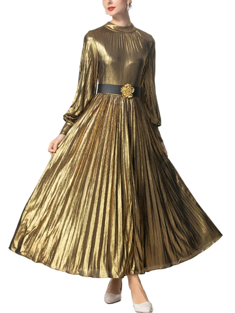 Golden Hour Pleated Gown