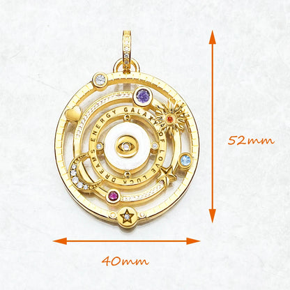 Pendants Cosmic Talismans Golden Galaxy of Love Luck Dreams Energy New Jewelry Vitnage 925 Sterling Silver Gift For Women