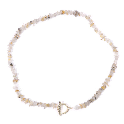Healing Bohemian Gem Gravel Natural Semi-precious Stone Necklace Women's Fashion Necklace Jewelry Collares Para Mujer Female