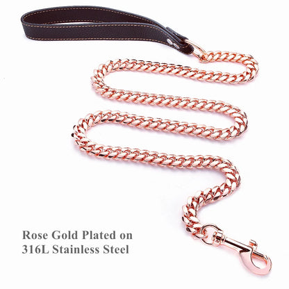 Stainless Steel Cuban Link Totem Dog Leash