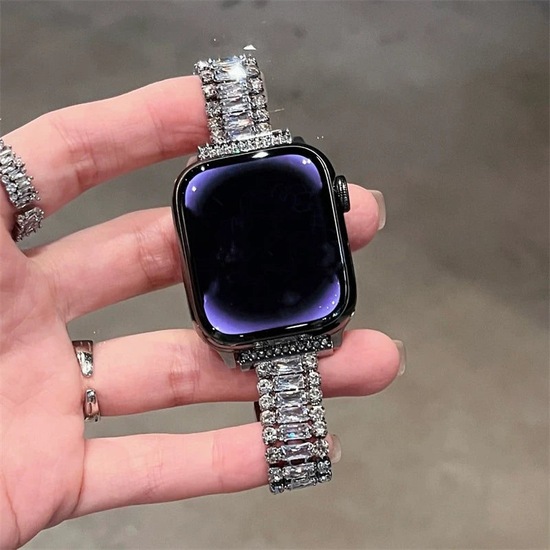 Glitter Diamond Metal Strap For Apple Watch