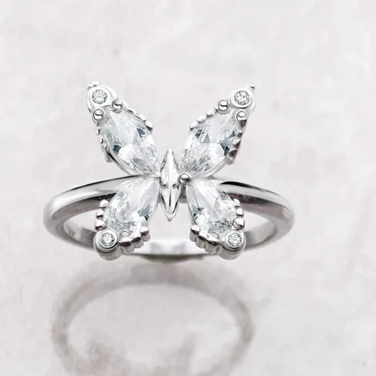 Happy Butterfly 925 Sterling Silver Ring