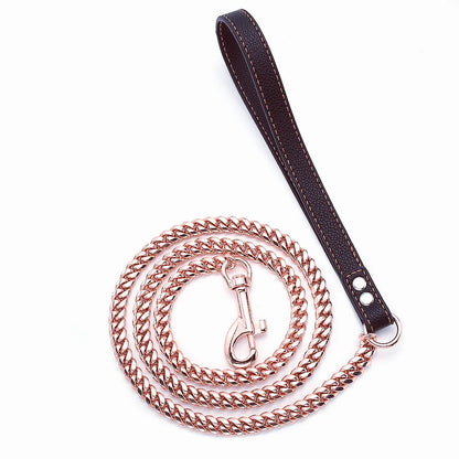 Stainless Steel Cuban Link Totem Dog Leash