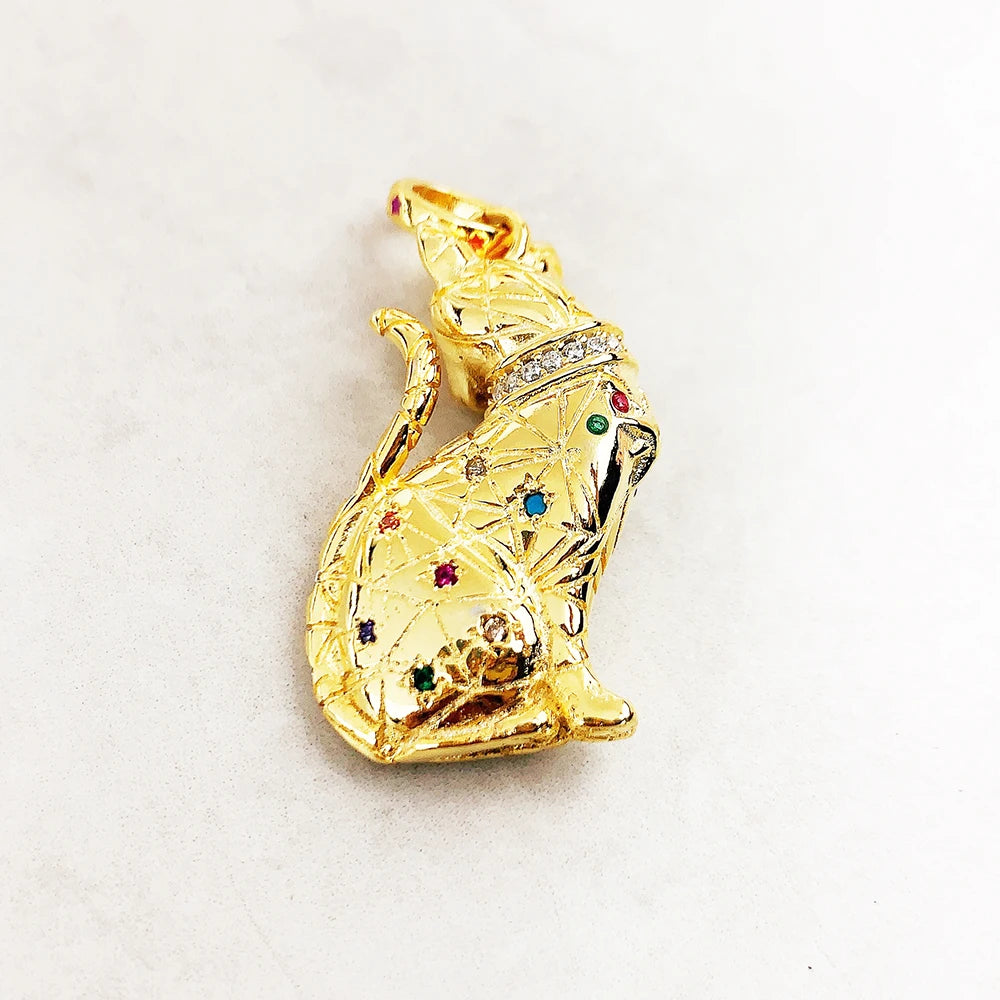 Golden Magical Cat  925 Sterling Silver