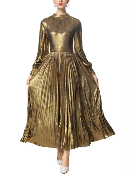 Golden Hour Pleated Gown