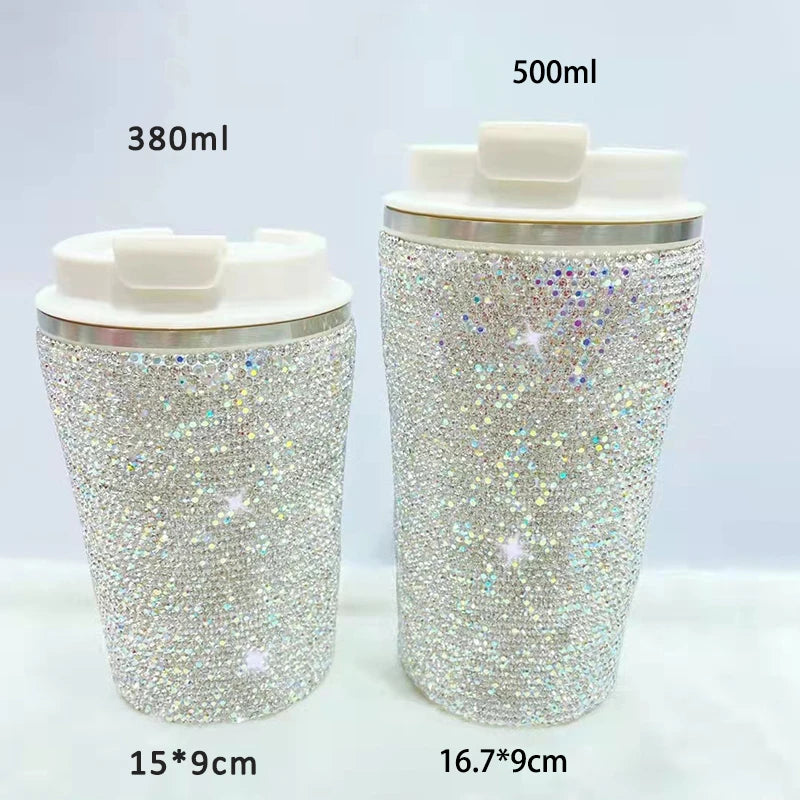 Rhinestone Stainless Steel Insulated Coffee Cup