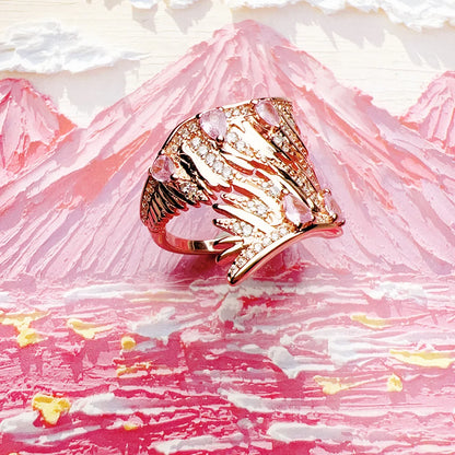 Rose Gold Phoenix Wings  925 Sterling Silver Ring