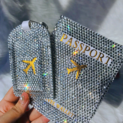 Radiant Voyage Bling Luggage Tag & Passport Holder Set