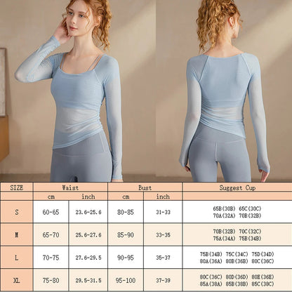 Bra Cup Yoga Long Sleeve Top