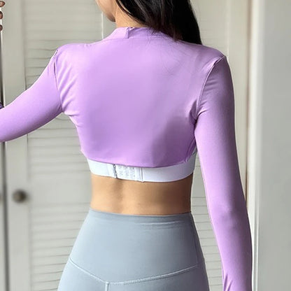 Aiithuug Yoga Shawl with Thumbholes Women's Short Hem Cropped Sweatshirt Long Sleeve Open Front Bolero Shrug Gym Pilates Casual