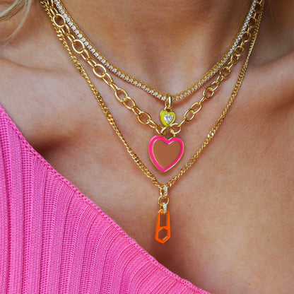 Heart Tennis Necklace