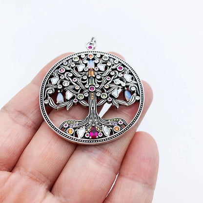 Pendant Romantic Colourful Tree,2022 Summer Brand New Nature Jewelry Europe Bijoux 925 Sterling Silver Bohemia Gift For Woman