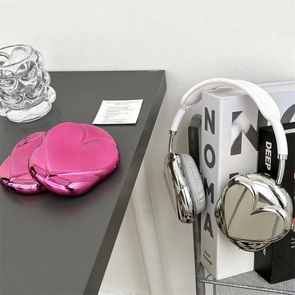 3D Love Heart Electroplating Protective Case For Airpods Max