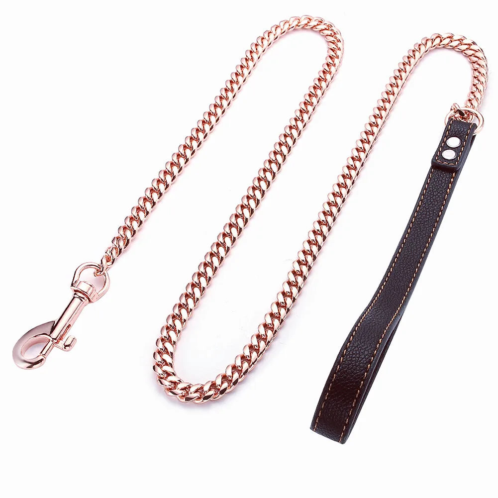 Stainless Steel Cuban Link Totem Dog Leash