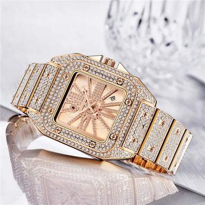 Diamond Quartz Watch Montres de Marque de Luxe