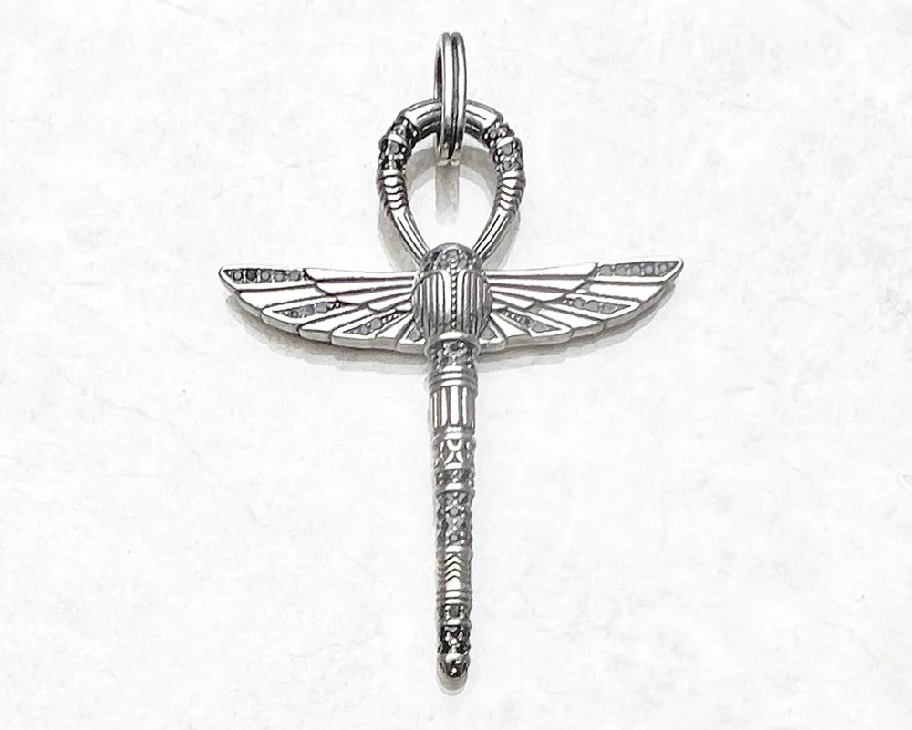 Cross Of Life Ankh With Scarab 925 Sterling Silver