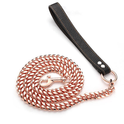 Stainless Steel Cuban Link Totem Dog Leash