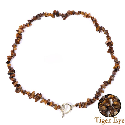Healing Bohemian Gem Gravel Natural Semi-precious Stone Necklace Women's Fashion Necklace Jewelry Collares Para Mujer Female