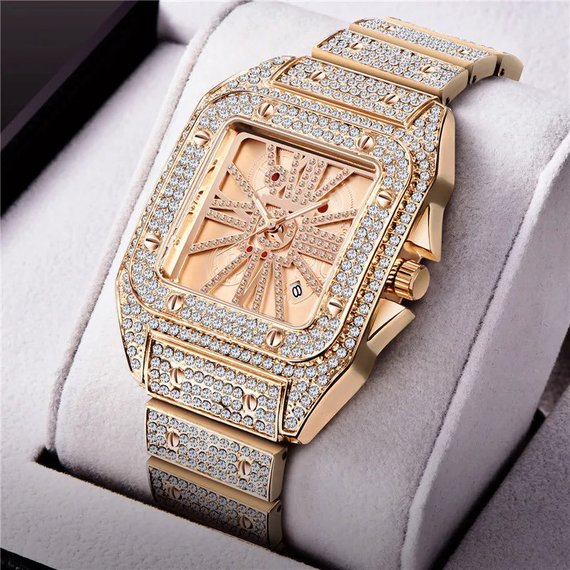 Diamond Quartz Watch Montres de Marque de Luxe