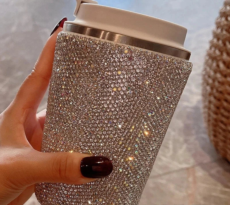 Rhinestone Stainless Steel Insulated Coffee Cup