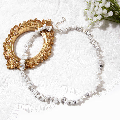 Healing Bohemian Gem Gravel Natural Semi-precious Stone Necklace Women's Fashion Necklace Jewelry Collares Para Mujer Female